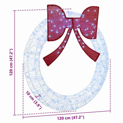 vidaXL Wreath with 150 LEDs Cold white 120 cm Acrylic