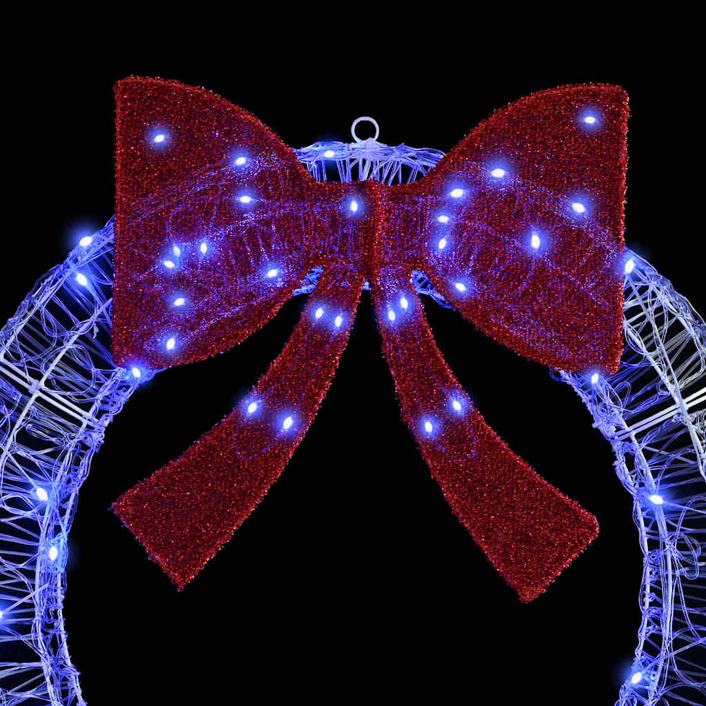 vidaXL Wreath with 150 LEDs Blue 120 cm Acrylic
