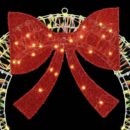 vidaXL Wreath Warm white 75 x 75 x 8 cm PET 60 LEDs