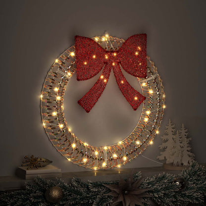 vidaXL Wreath Warm white 75 x 75 x 8 cm PET 60 LEDs