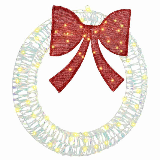 vidaXL Wreath Warm white 75 x 75 x 8 cm PET 60 LEDs