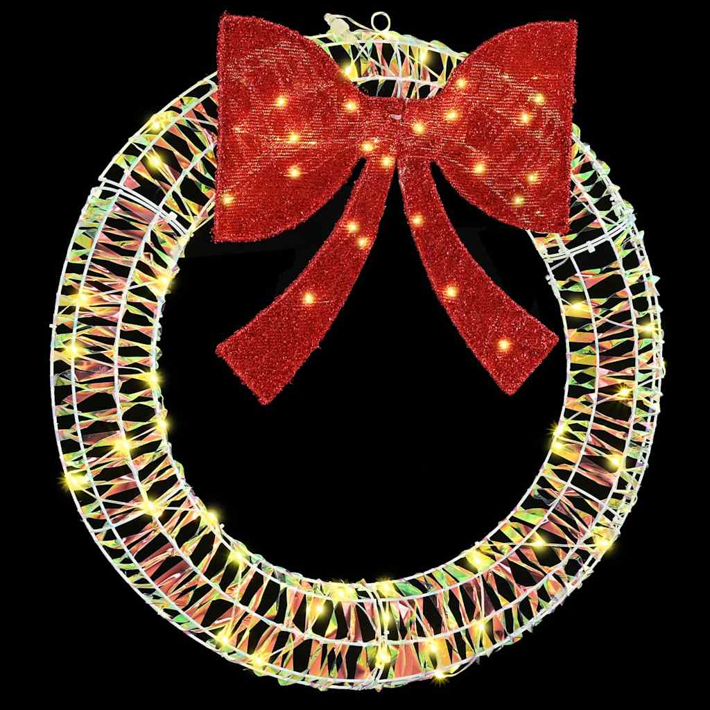 vidaXL Wreath Warm white 75 x 75 x 8 cm PET 60 LEDs