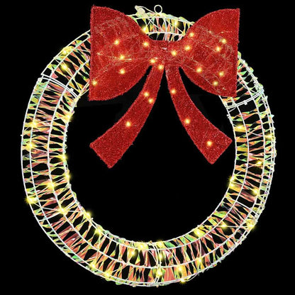 vidaXL Wreath Warm white 75 x 75 x 8 cm PET 60 LEDs