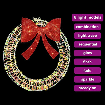 vidaXL Wreath Warm white 75 x 75 x 8 cm PET 60 LEDs