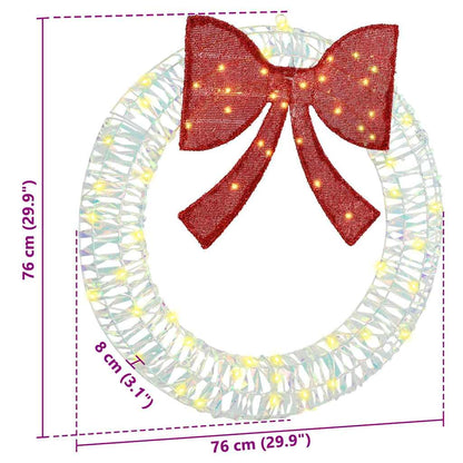 vidaXL Wreath with 60 LEDs Warm white 76 x 76 x 8 cm PET