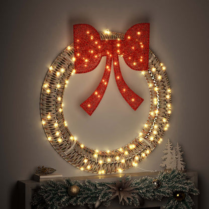vidaXL Wreath Warm white 120 x 120 x 10 cm PET 150 LEDs