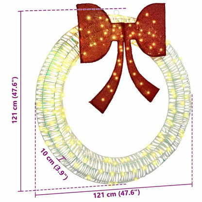 vidaXL Wreath with 150 LEDs Warm white 121 x 121 x 10 cm PET