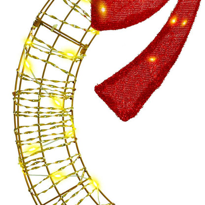 vidaXL Wreath Warm white 75 x 75 x 8 cm PET 60 LEDs