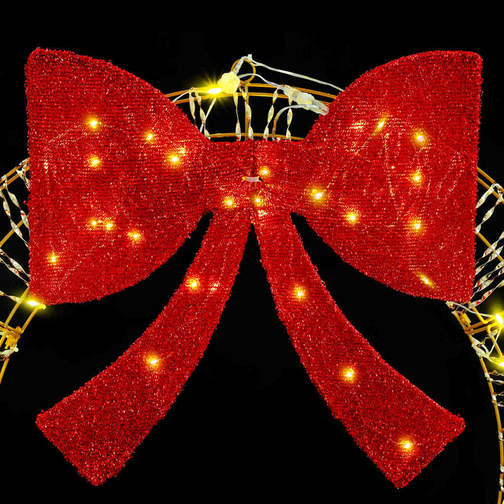 vidaXL Wreath Warm white 75 x 75 x 8 cm PET 60 LEDs