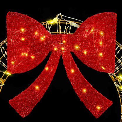vidaXL Wreath Warm white 75 x 75 x 8 cm PET 60 LEDs