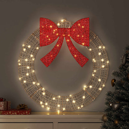 vidaXL Wreath Warm white 75 x 75 x 8 cm PET 60 LEDs