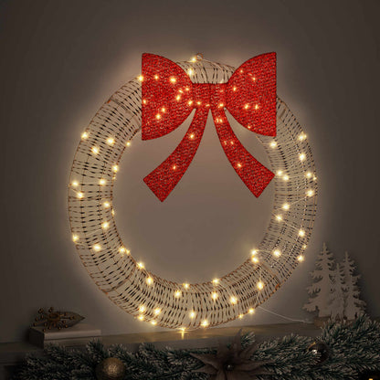vidaXL Wreath Warm white 75 x 75 x 8 cm PET 60 LEDs