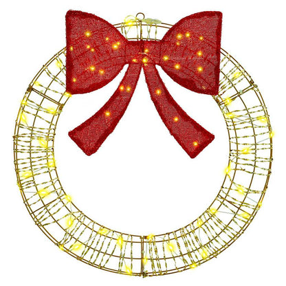 vidaXL Wreath Warm white 75 x 75 x 8 cm PET 60 LEDs