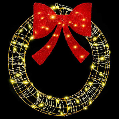 vidaXL Wreath Warm white 75 x 75 x 8 cm PET 60 LEDs