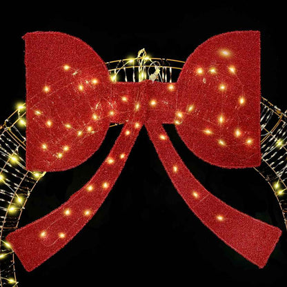 vidaXL Wreath Warm white 120 x 120 x 10 cm PET 150 LEDs
