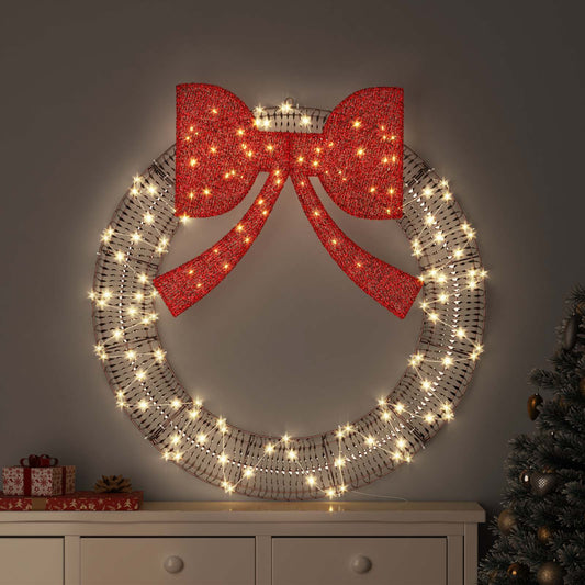 vidaXL Wreath Warm white 120 x 120 x 10 cm PET 150 LEDs