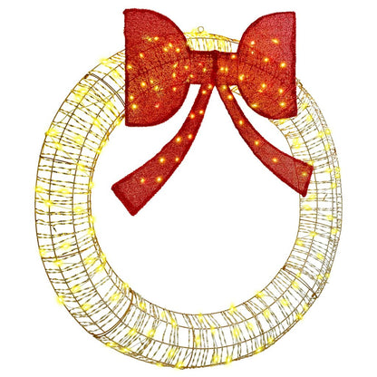 vidaXL Wreath Warm white 120 x 120 x 10 cm PET 150 LEDs