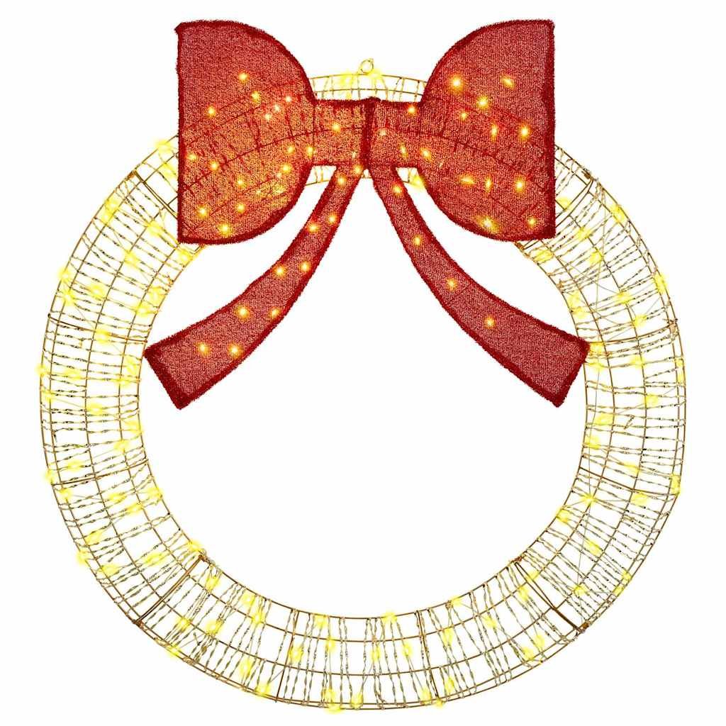 vidaXL Wreath Warm white 120 x 120 x 10 cm PET 150 LEDs