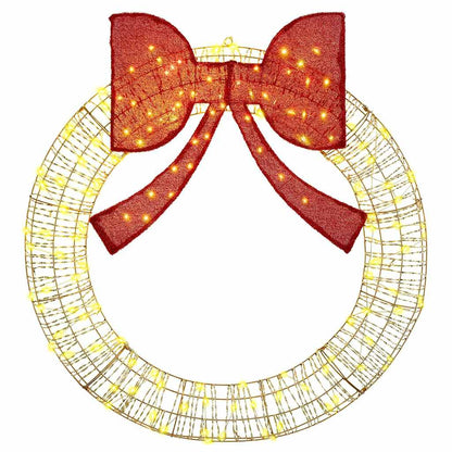 vidaXL Wreath Warm white 120 x 120 x 10 cm PET 150 LEDs