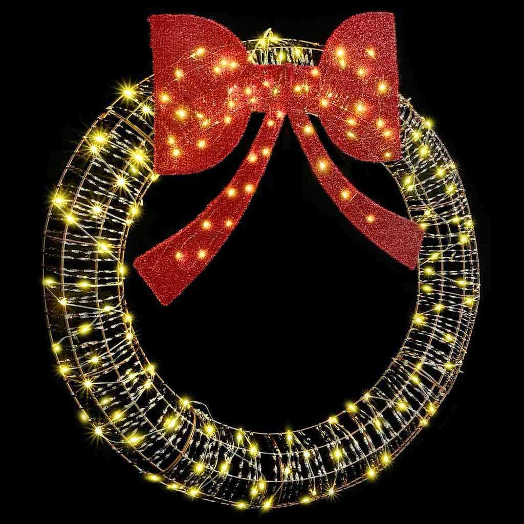 vidaXL Wreath Warm white 120 x 120 x 10 cm PET 150 LEDs