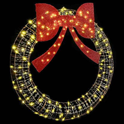 vidaXL Wreath Warm white 120 x 120 x 10 cm PET 150 LEDs