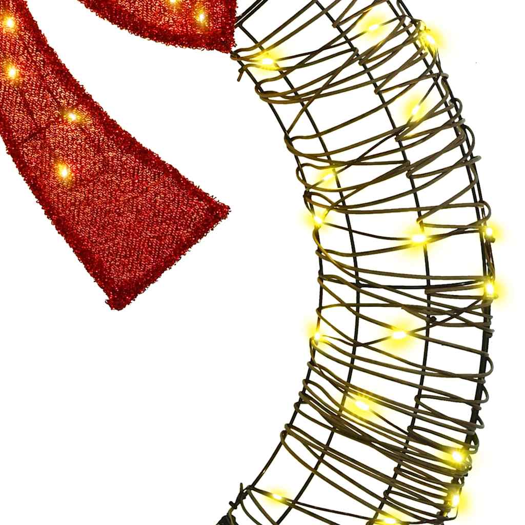 vidaXL Wreath with 80 LEDs Warm white 90 x 90 x 9 cm Rattan