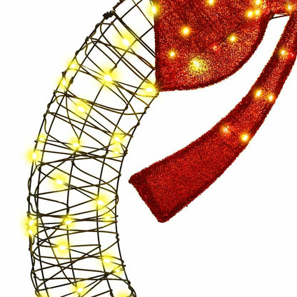 vidaXL Wreath with 150 LEDs Warm white 120 cm Rattan