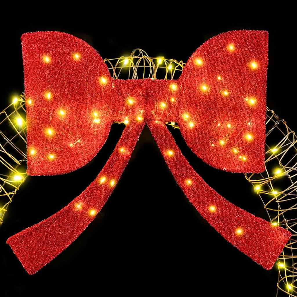 vidaXL Wreath with 150 LEDs Warm white 120 cm Rattan