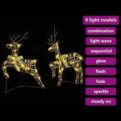 vidaXL LED Reindeers with 40 LEDs 2 pcs Warm White PET