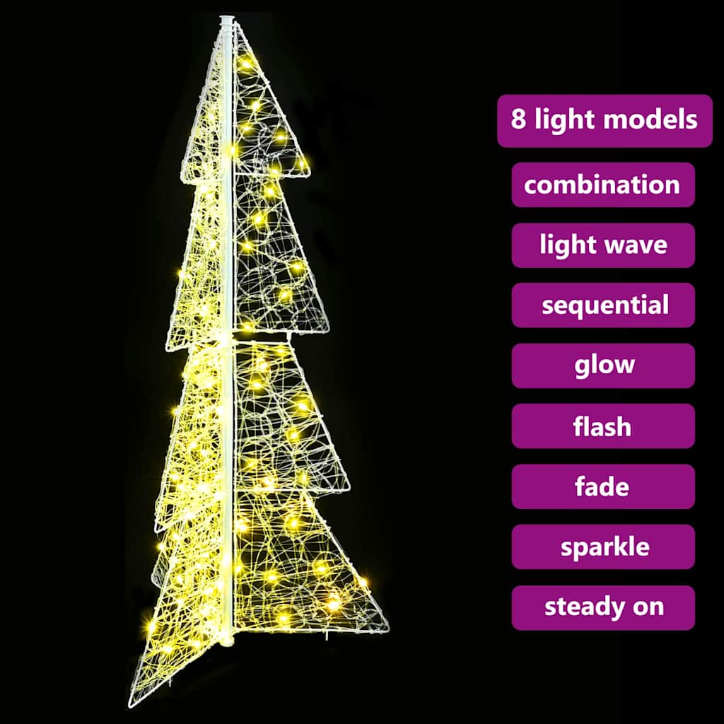 vidaXL Christmas Tree with 100 LEDs Warm White 120 cm Acrylic