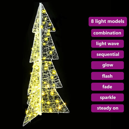 vidaXL Christmas Tree with 100 LEDs Warm White 120 cm Acrylic