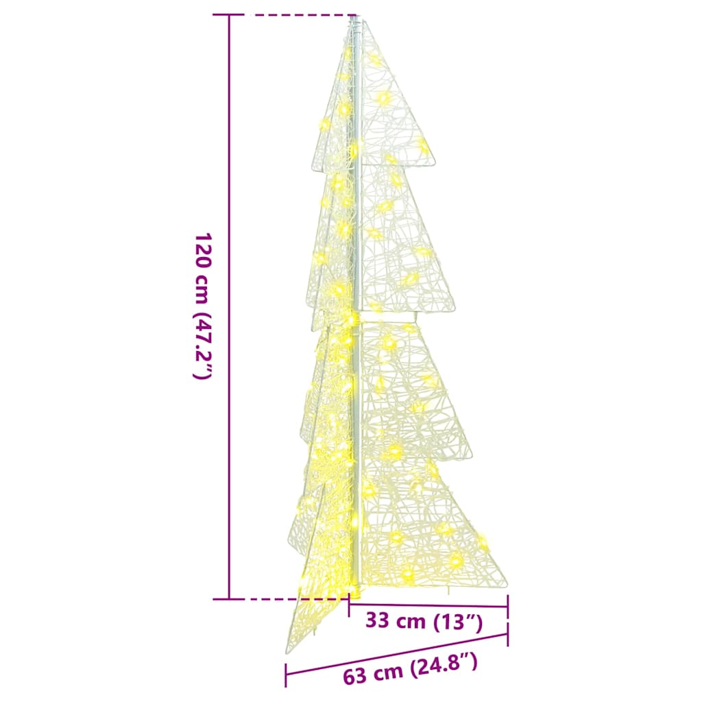 vidaXL Christmas Tree with 100 LEDs Warm White 120 cm Acrylic