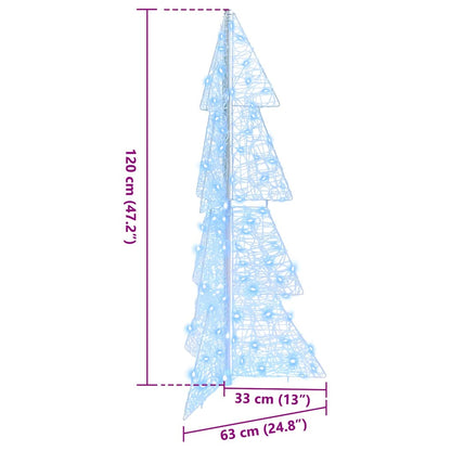 vidaXL Christmas Tree with 100 LEDs Cold White 120 cm Acrylic