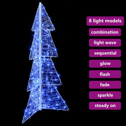 vidaXL Christmas Tree with 100 LEDs Blue 120 cm Acrylic