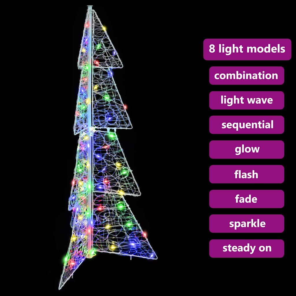 vidaXL Christmas Tree with 100 LEDs Multicolour 120 cm Acrylic