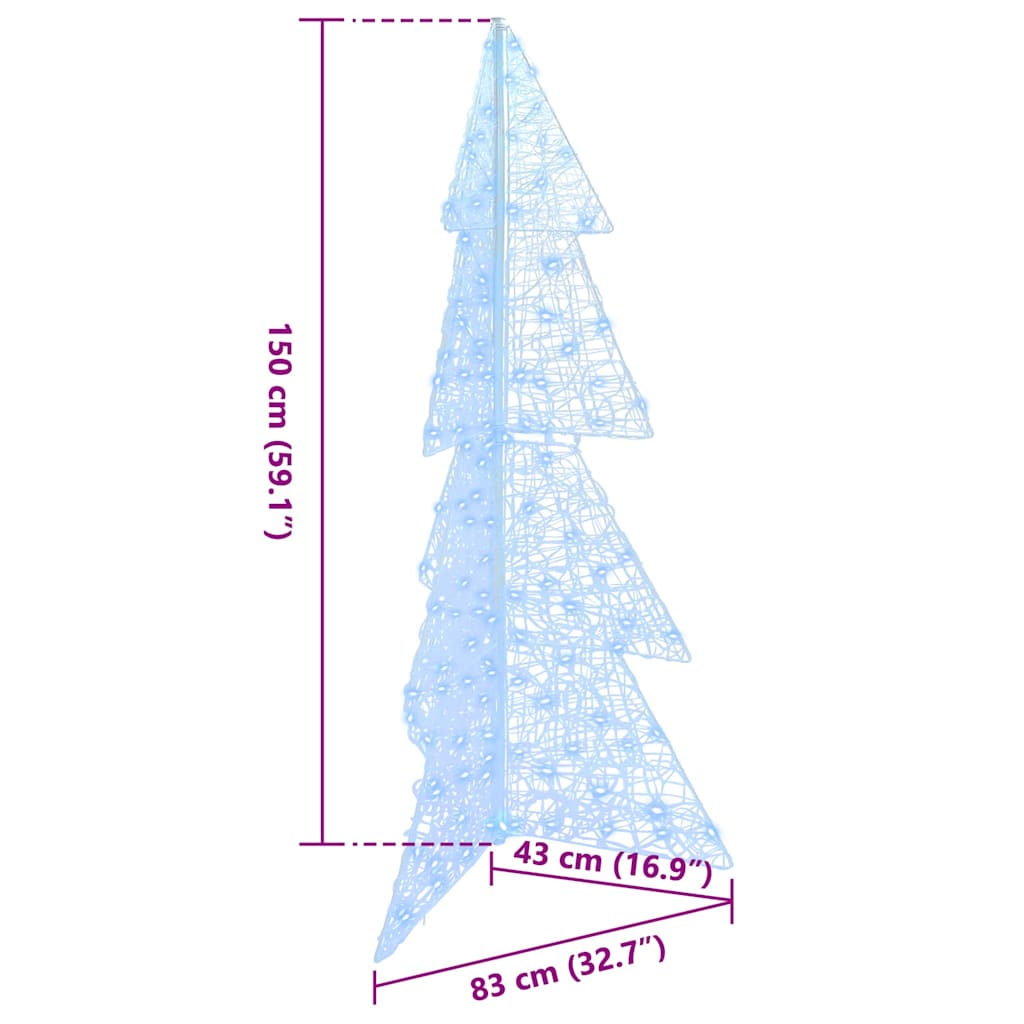 vidaXL Christmas Tree with 160 LEDs Cold White 150 cm Acrylic