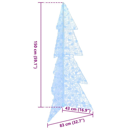 vidaXL Christmas Tree with 160 LEDs Cold White 150 cm Acrylic