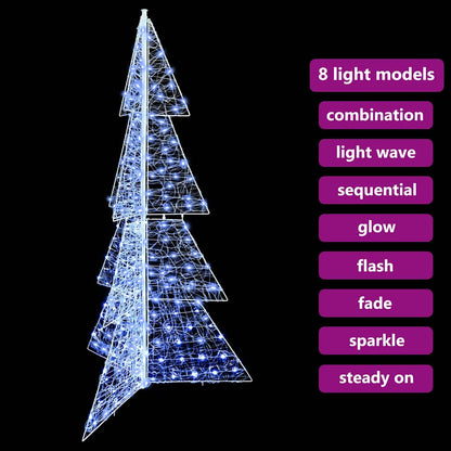 vidaXL Christmas Tree with 240 LEDs Cold White 180 cm Acrylic