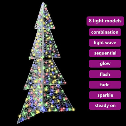 vidaXL Christmas Tree with 240 LEDs Multicolour 180 cm Acrylic