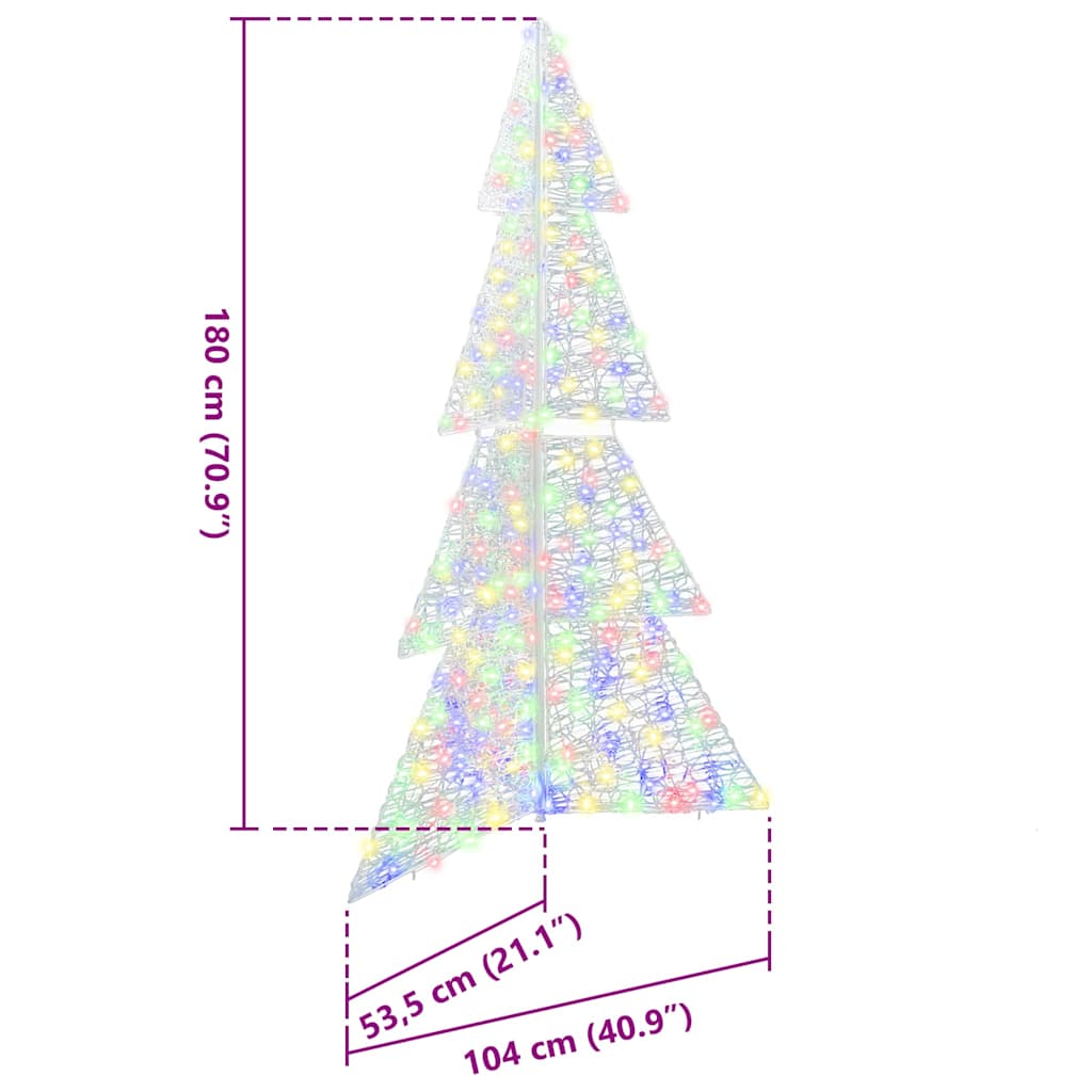 vidaXL Christmas Tree with 240 LEDs Multicolour 180 cm Acrylic