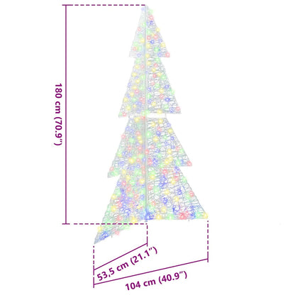 vidaXL Christmas Tree with 240 LEDs Multicolour 180 cm Acrylic