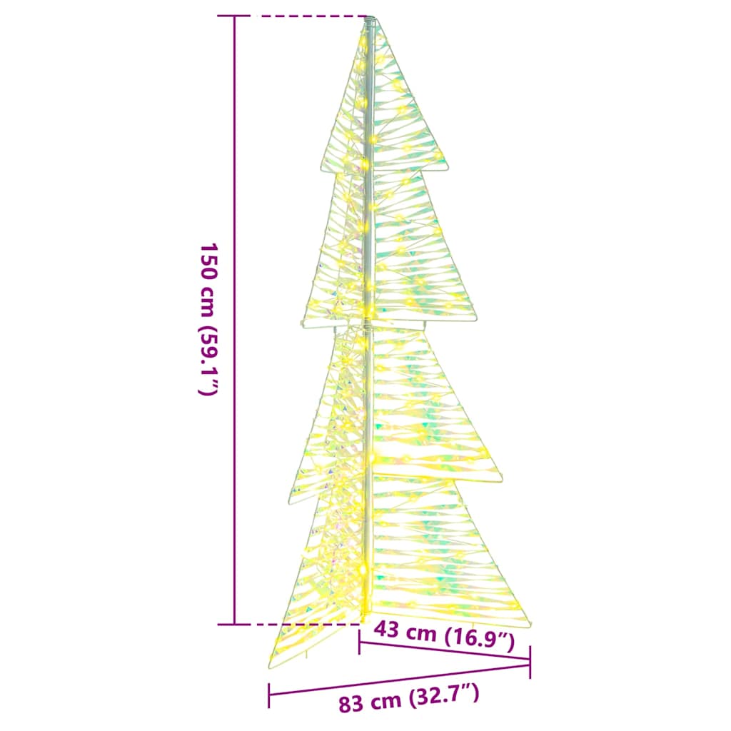 vidaXL Christmas Tree with 160 LEDs Warm White 150 cm PET