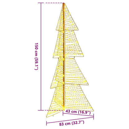 vidaXL Christmas Tree with 160 LEDs Warm White 150 cm PET