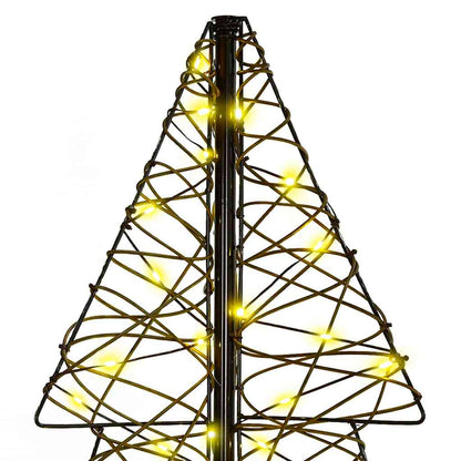 vidaXL Christmas Tree with 100 LEDs Warm White 120 cm Rattan