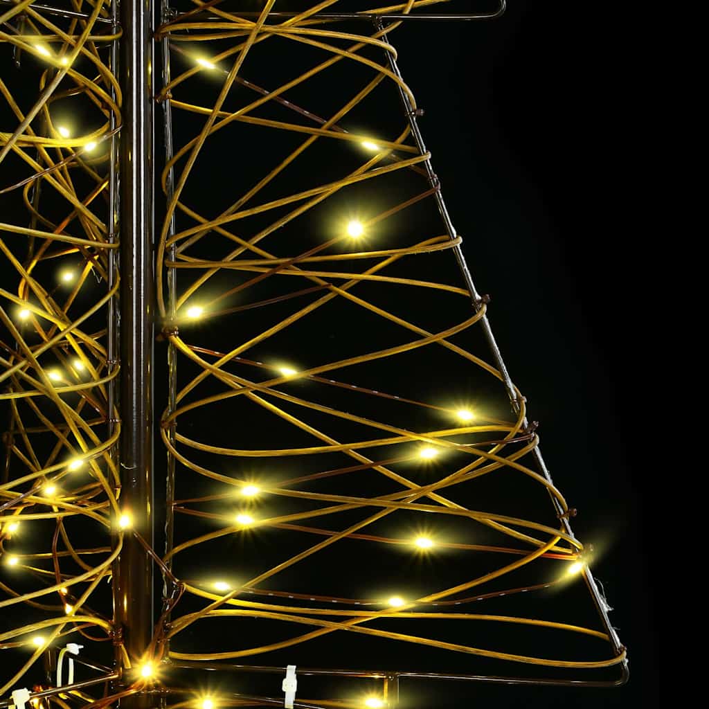 vidaXL Christmas Tree with 100 LEDs Warm White 120 cm Rattan