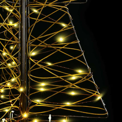 vidaXL Christmas Tree with 100 LEDs Warm White 120 cm Rattan