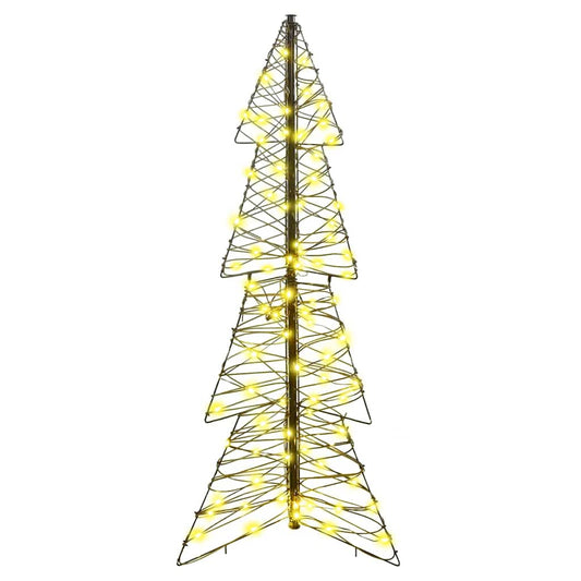 vidaXL Christmas Tree with 100 LEDs Warm White 120 cm Rattan