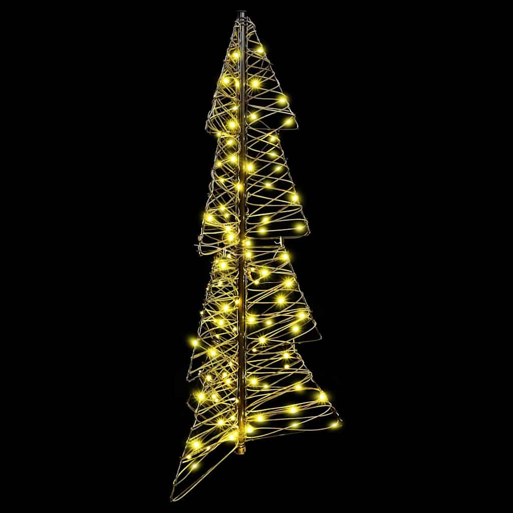 vidaXL Christmas Tree with 100 LEDs Warm White 120 cm Rattan