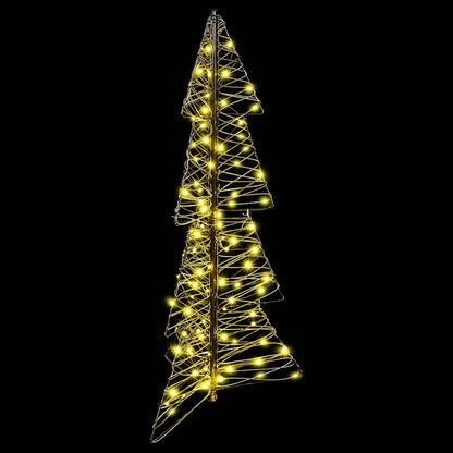 vidaXL Christmas Tree with 100 LEDs Warm White 120 cm Rattan