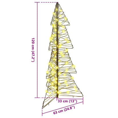 vidaXL Christmas Tree with 100 LEDs Warm White 120 cm Rattan